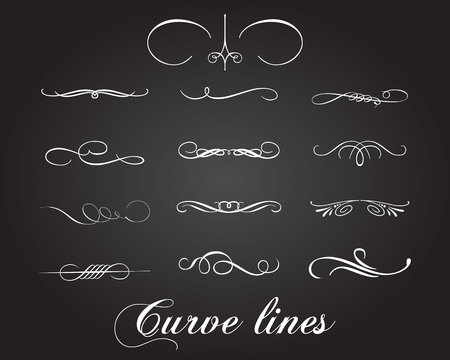 Typographic elements and curve linesのイラスト素材
