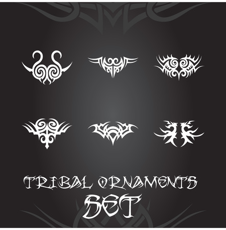 Tribal ornaments and design elements setのイラスト素材
