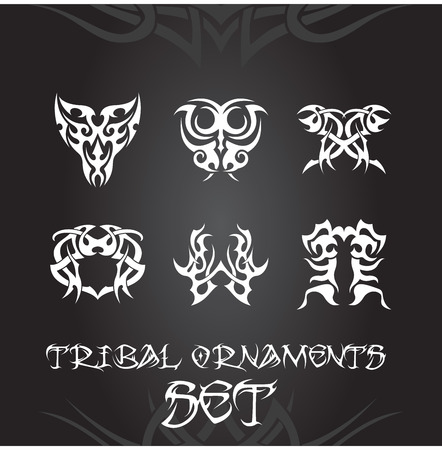Tribal ornaments and design elements setのイラスト素材