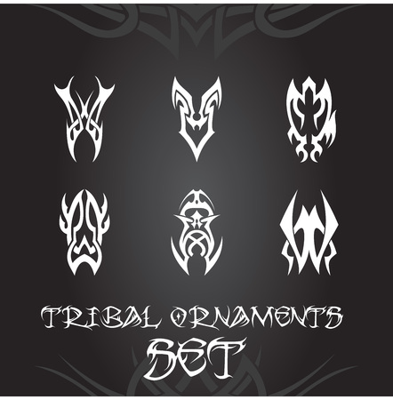 Tribal ornaments and design elements setのイラスト素材