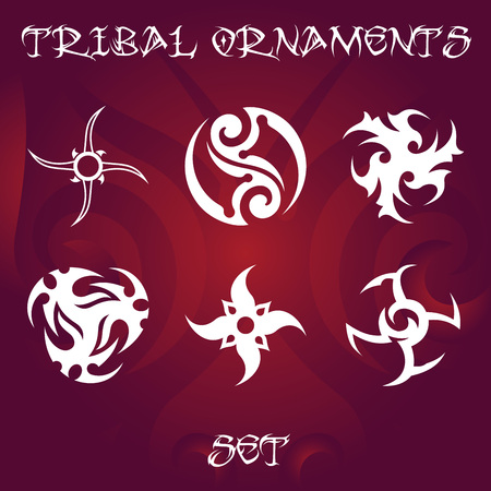 Tribal ornament set vector illustration.のイラスト素材
