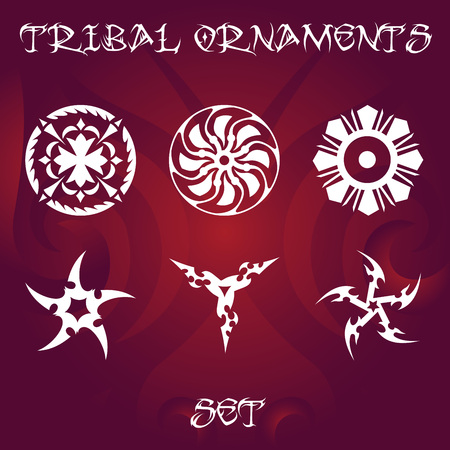 Tribal ornament set vector illustration.のイラスト素材