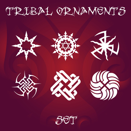 Tribal ornament set vector illustration.のイラスト素材