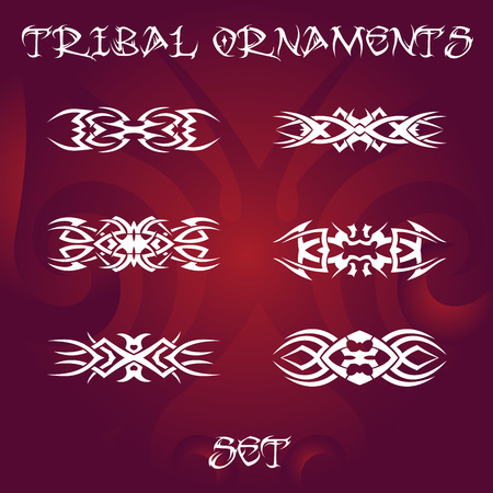Tribal ornament set vector illustration.のイラスト素材