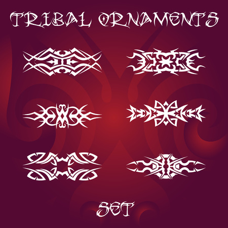 Tribal ornament set vector illustration.のイラスト素材