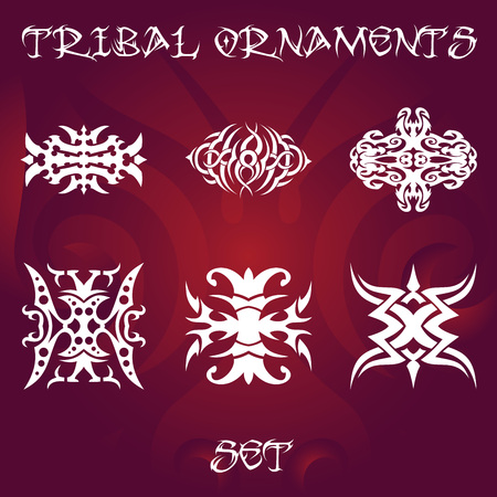Tribal ornament set vector illustration.のイラスト素材
