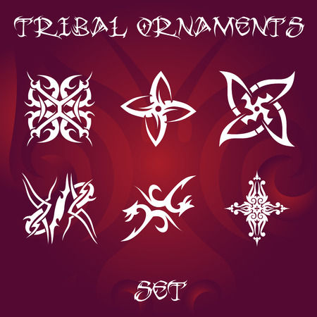 Tribal ornament set vector illustration.のイラスト素材