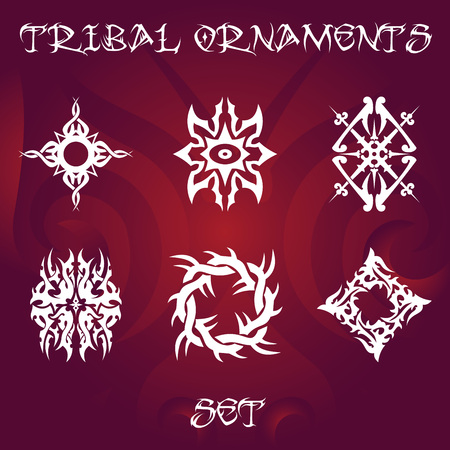 Tribal ornament set vector illustration.のイラスト素材