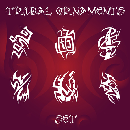 Tribal ornament set vector illustration.のイラスト素材