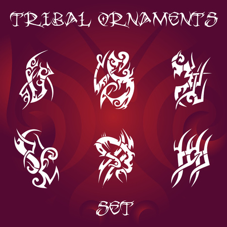 Tribal ornament set vector illustration.のイラスト素材