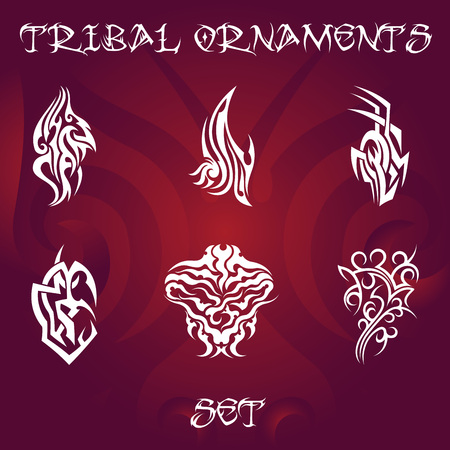 Tribal ornament set vector illustration.のイラスト素材