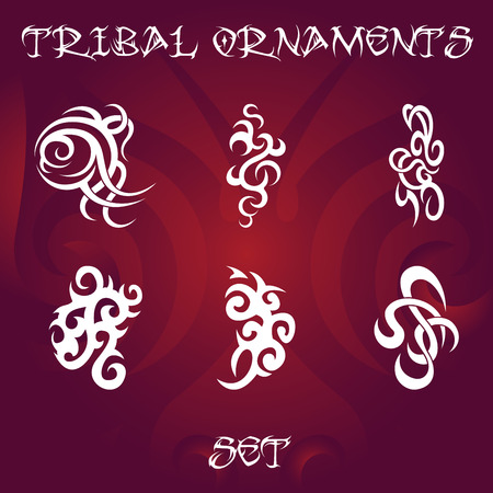 Tribal ornament set vector illustration.のイラスト素材