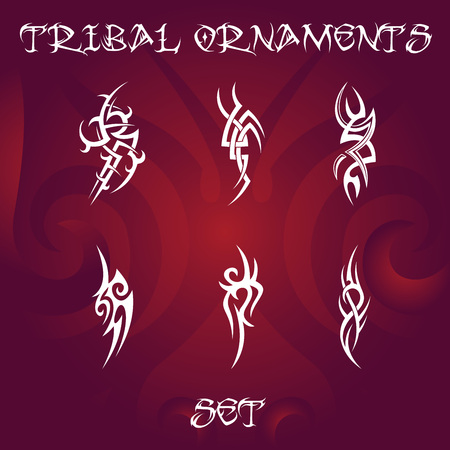 Tribal ornament set vector illustration.のイラスト素材