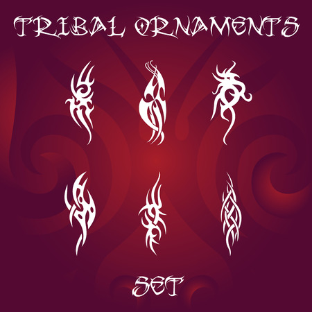 Tribal ornament set vector illustration.のイラスト素材