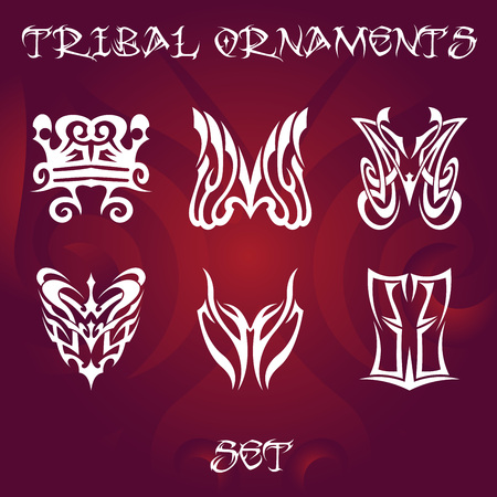 Tribal ornament set vector illustration.のイラスト素材
