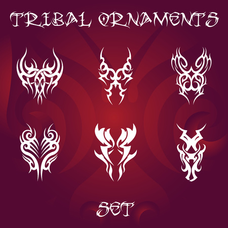 Tribal ornament set vector illustration.のイラスト素材