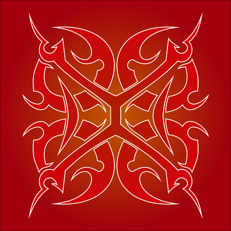 Round and tribal ornament vector illustration.のイラスト素材