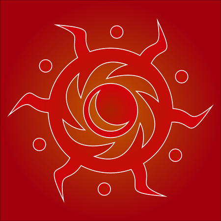 Round and tribal ornament vector illustration.のイラスト素材