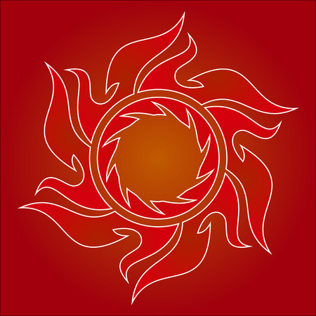 Round and tribal ornament vector illustration.のイラスト素材