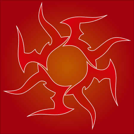 Round and tribal ornament vector illustration.のイラスト素材