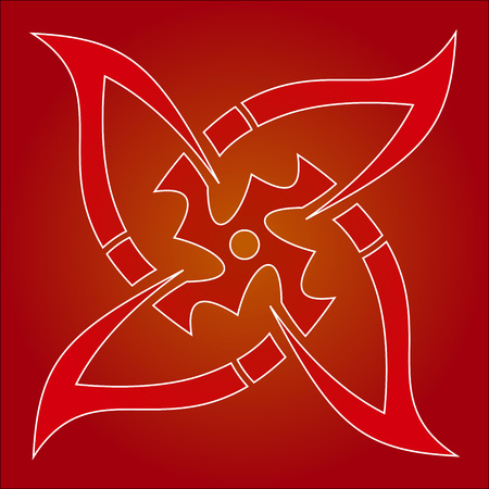 Round and tribal ornamentのイラスト素材