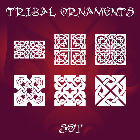 Tribal design element and tattoo ornamentsのイラスト素材