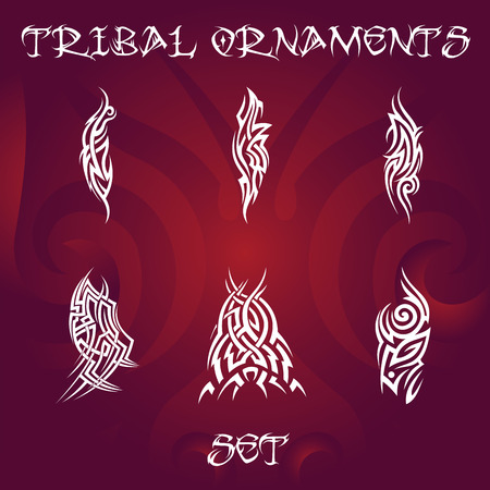 Tribal design element and tattoo ornamentsのイラスト素材