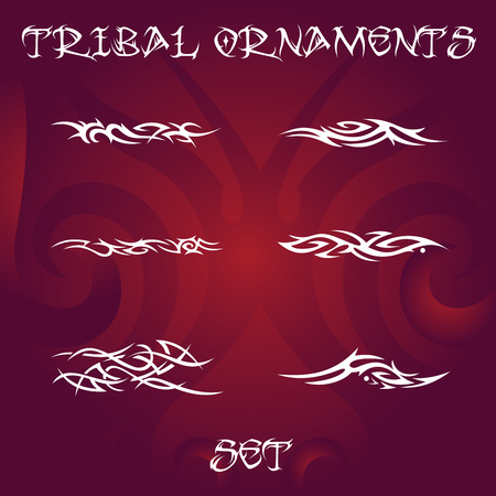 Tribal design and tattoo ornaments setのイラスト素材