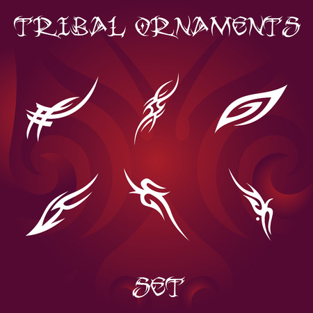 Tribal design and tattoo ornaments setのイラスト素材