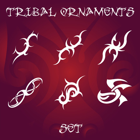 Tribal design and tattoo ornaments setのイラスト素材