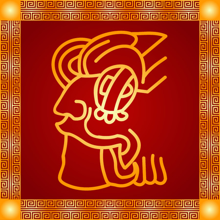 American indians, Maya and Aztec symbolic ornamentsのイラスト素材