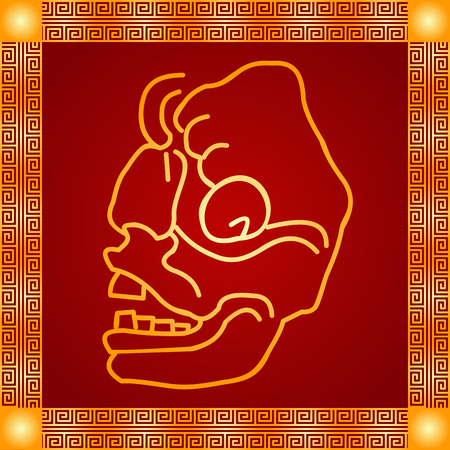 American indians, Maya and Aztec symbolic ornamentのイラスト素材