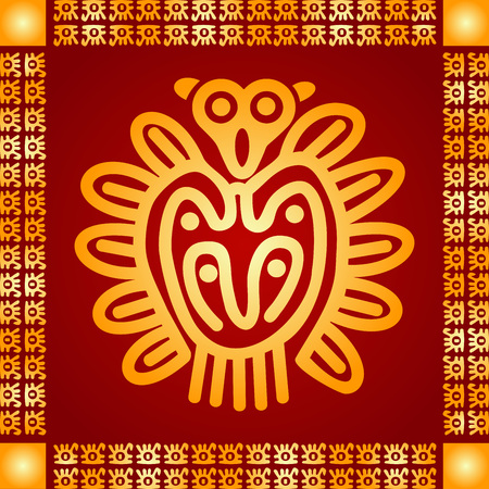 American indians, Maya and Aztec symbolic ornamentのイラスト素材