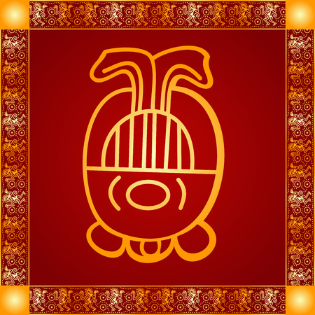 American indians, Maya and Aztec symbolic ornamentのイラスト素材