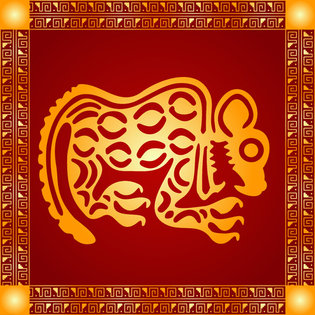 Golden symbolic vector ornaments of American native Indians, Aztec and Mayaのイラスト素材