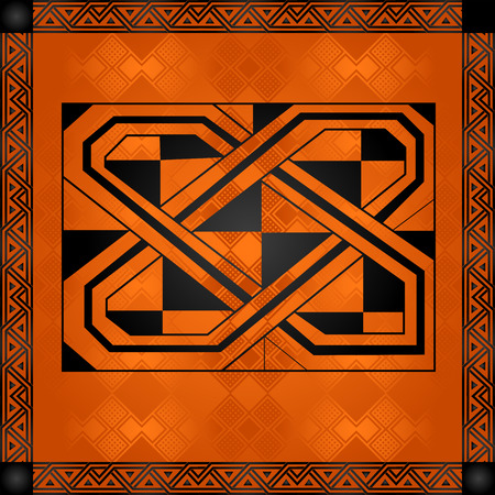 African culture symbolic ornaments illustration.のイラスト素材