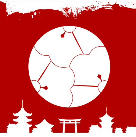 Japanese culture symbolic vector ornamentsのイラスト素材