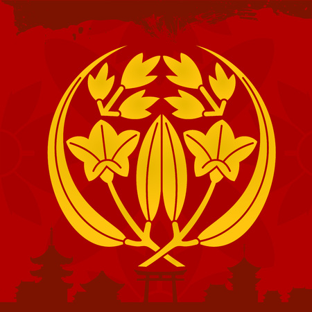 Japanese culture symbolic vector ornamentsのイラスト素材