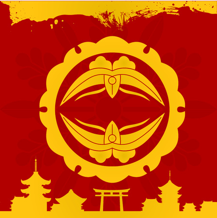 A Japanese culture symbolic vector ornaments.のイラスト素材