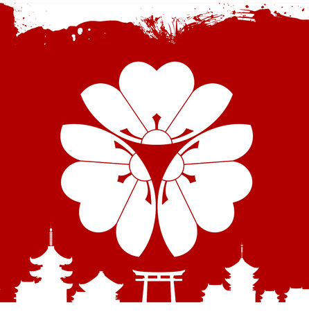 A Japanese Cultural ornaments illustration.のイラスト素材