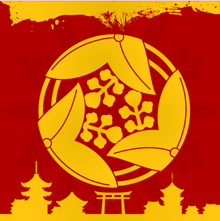 A Japanese Cultural ornaments illustration.のイラスト素材