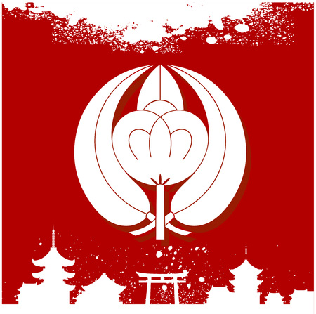 Japanese culture symbolic vector ornamentsのイラスト素材