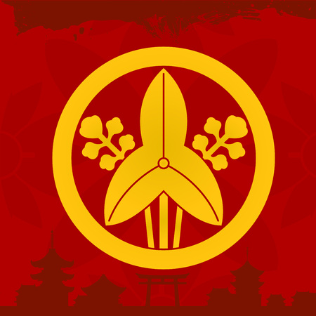 Japanese culture symbolic vector ornamentsのイラスト素材