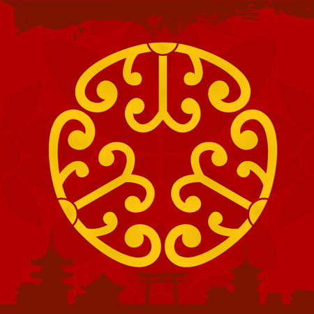 Japanese cultural symbolic vector ornamentsのイラスト素材