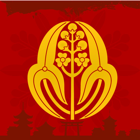 Japanese cultural symbolic vector ornamentsのイラスト素材