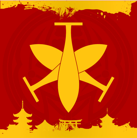 Japanese cultural ornaments. National ornaments of Japanのイラスト素材