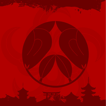 Japanese cultural symbolic vector ornamentsのイラスト素材