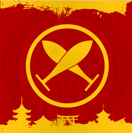 A Japanese Cultural ornaments illustration.のイラスト素材