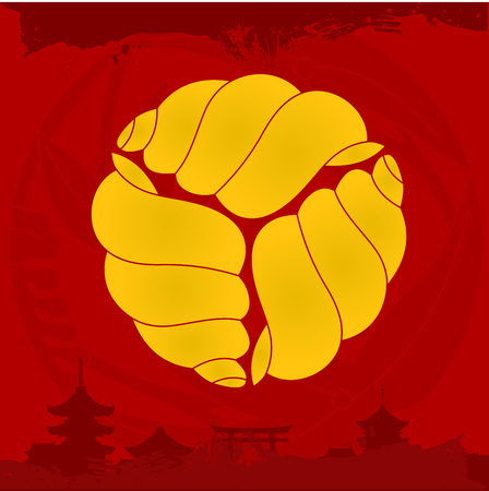 Japanese cultural ornaments. National ornaments of Japanのイラスト素材