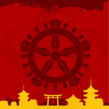Japanese cultural ornaments. National ornaments of Japanのイラスト素材